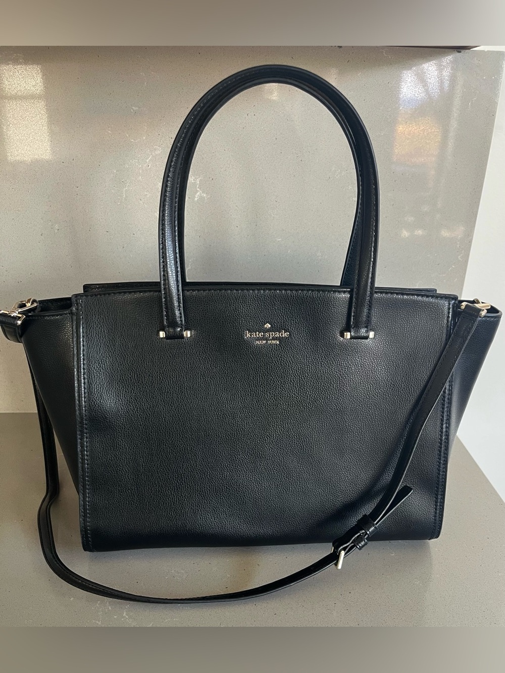 Kate Spade New York Patterson Drive Geraldine Black Leather Satchel Shoulder Bag